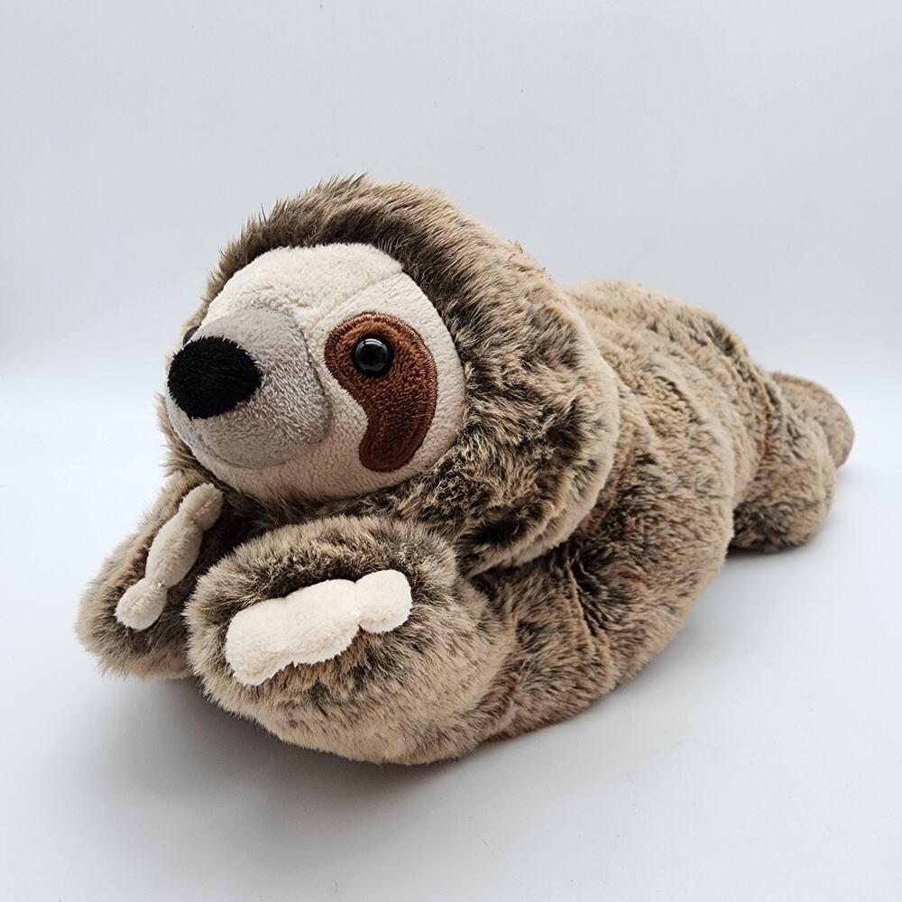 Ganz Sloth Pillow Plush Stuffed Animal Lovey 18" Floppy Lays Flat Beanie Soft